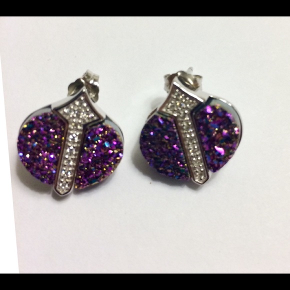 Jewelry - Genuine quartz Druzzy with Cubic Zirconia